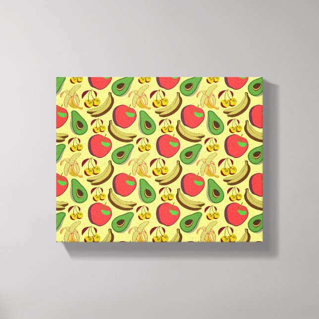 Colourful tropical fruit seamless pattern canvas print (Front)