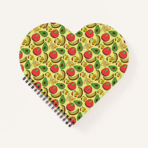 Colourful tropical fruit seamless pattern notebook