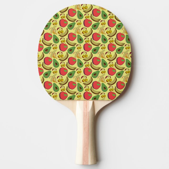 Colourful tropical fruit seamless pattern ping pong paddle (Front)