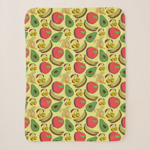 Colourful tropical fruit seamless pattern sherpa blanket