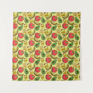 Colourful tropical fruit seamless pattern tapestry