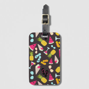 Colourful tropical fruit vacation luggage tag
