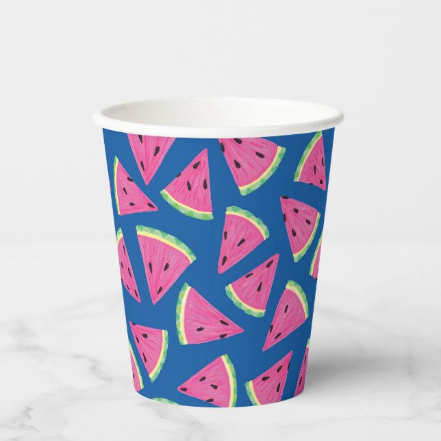 Colourful Tropical Fruit Watermelon Pattern Paper Cups (Front)