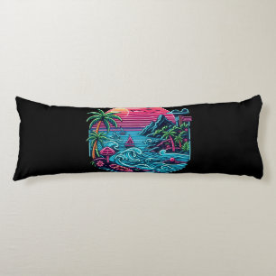 Colourful. Tropical/Hawaiian neon Body Cushion