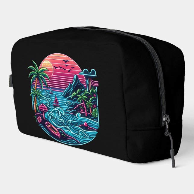 Colourful. Tropical/Hawaiian neon Dopp Kit (Right Corner)