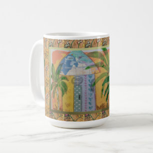 Colourful Tropical Hut Polkadot Door Coffee Mug