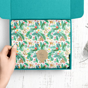 Colourful Tropical Jungle Animals Pattern Tissue Paper