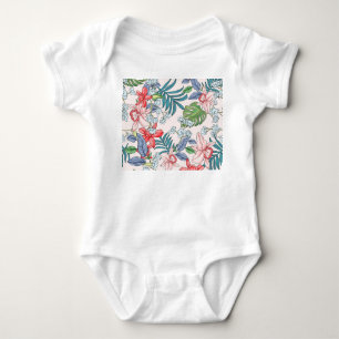 Colourful Tropical Jungle Seamless Print Baby Bodysuit