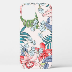 Colourful Tropical Jungle Seamless Print iPhone 12 Case