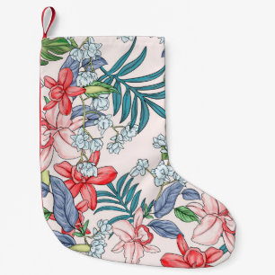 Colourful Tropical Jungle Seamless Print Small Christmas Stocking
