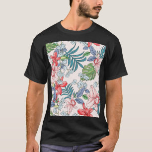 Colourful Tropical Jungle Seamless Print T-Shirt