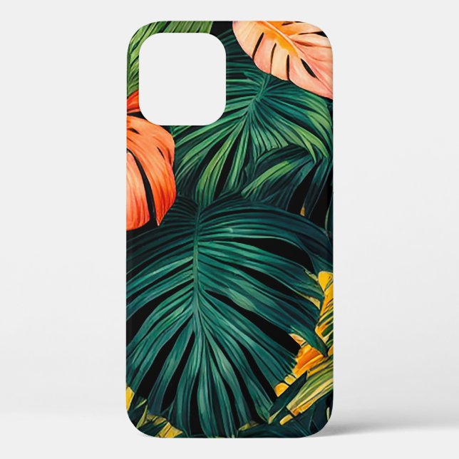 Colourful Tropical Leaves and Hibiscus Flowers | Case-Mate iPhone Case (Back)