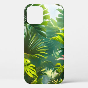 Colourful Tropical Leaves and Hibiscus Flowers   iPhone 12 Pro Case