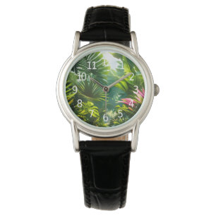 Colourful Tropical Leaves and Hibiscus Flowers   Watch