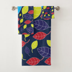 Colourful Tropical Leaves  Bath Towel Set