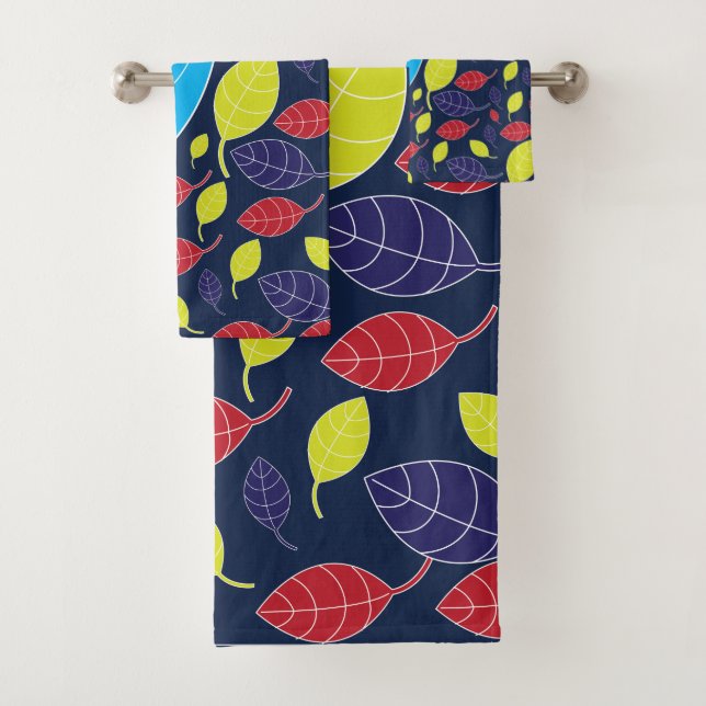 Colourful Tropical Leaves  Bath Towel Set (Insitu)