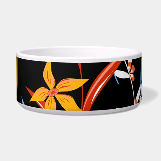 Colourful tropical leaves: dark background pattern (Front)