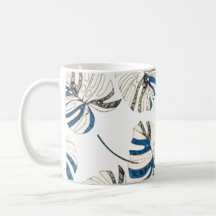Colourful tropical leaves, modern pattern. coffee mug