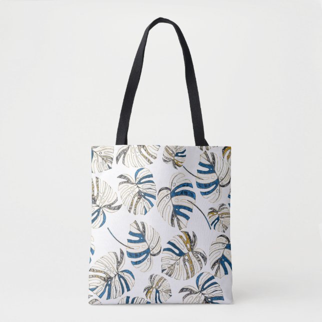 Colourful tropical leaves, modern pattern. tote bag (Front)