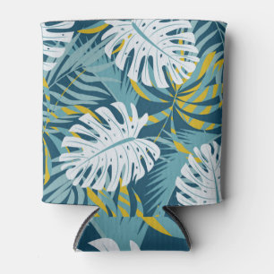 Colourful tropical leaves, original abstract patte can cooler