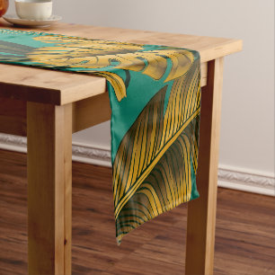 Colourful Tropical Leaves Short Table Runner