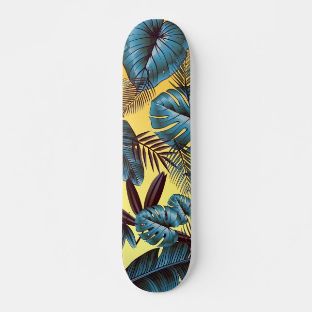 Colourful Tropical Leaves Skateboard (Front)