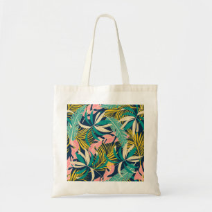 Colourful tropical leaves: summer pattern. tote bag