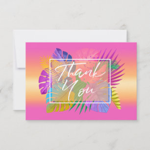 Colourful Tropical Leaves Sunset ID575 Thank You Card
