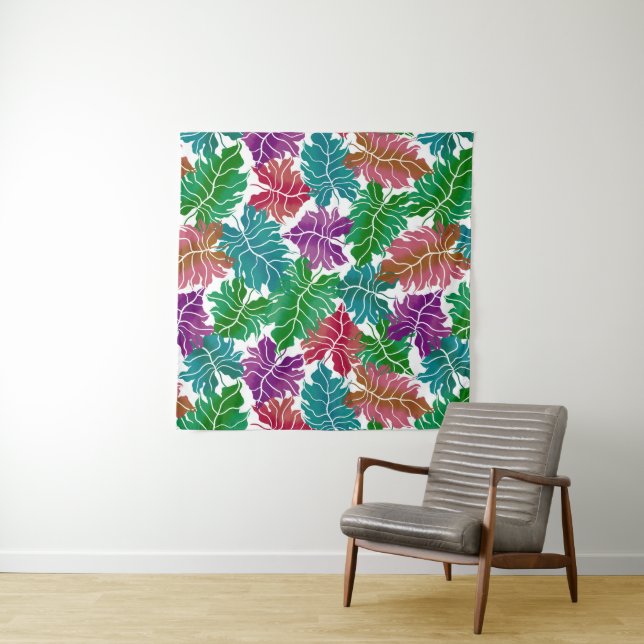 Colourful tropical leaves tapestry (In Situ)