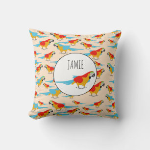 Colourful Tropical Macaw Pattern Cushion