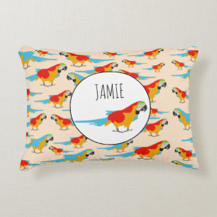 Colourful Tropical Macaw Pattern Decorative Cushion