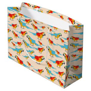 Colourful Tropical Macaw Pattern Large Gift Bag