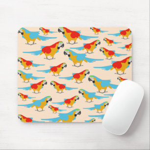 Colourful Tropical Macaw Pattern Mouse Mat