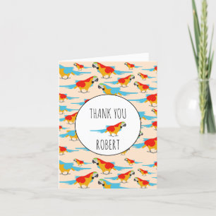 Colourful Tropical Macaw Pattern Thank You Card