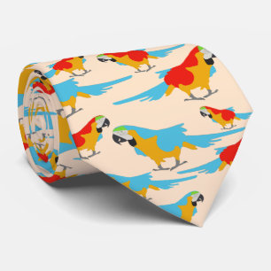 Colourful Tropical Macaw Pattern Tie