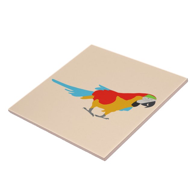 Colourful Tropical Macaw Tile (Side)