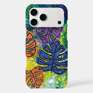 Colourful Tropical Monstera Abstract Phone Case