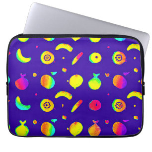 Colourful Tropical Neon Fruit Pattern Laptop Sleeve