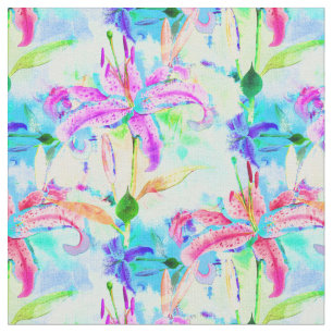 Colourful Tropical Orchids Fabric