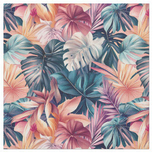 Colourful Tropical Palm Fronds Fabric