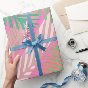 Colourful Tropical Palm Leaves Pattern Wrapping Paper