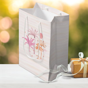 Colourful Tropical Palm Tree Christmas Medium Gift Bag