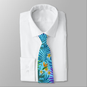Colourful Tropical Paradise Pattern Tie