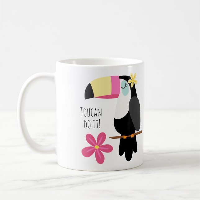 Colourful Tropical Paradise Toucan Coffee Mug (Left)
