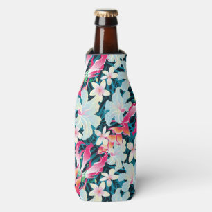 Colourful Tropical Pattern Bottle Cooler