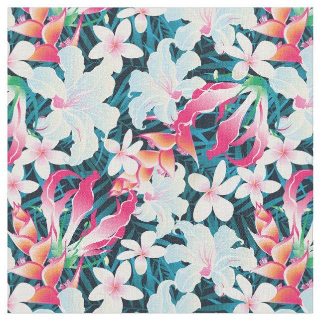 Colourful Tropical Pattern Fabric (Close Up)