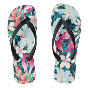 Colourful Tropical Pattern Flip Flops