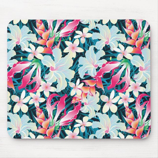 Colourful Tropical Pattern Mouse Mat (Front)