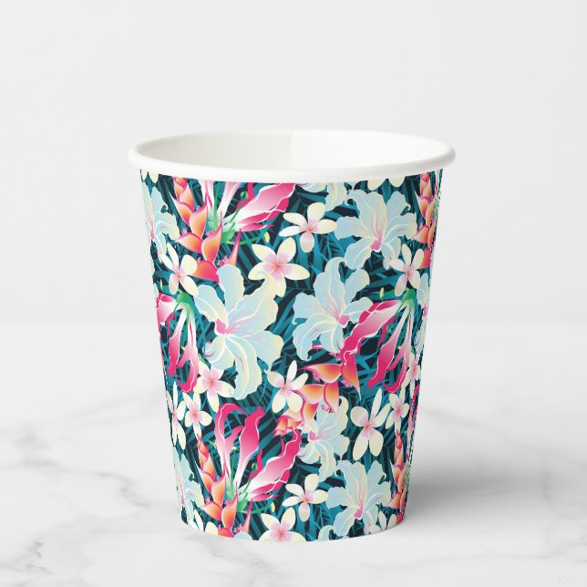 Colourful Tropical Pattern Paper Cups (Left)