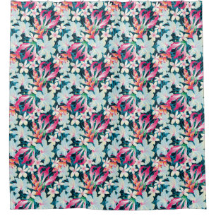 Colourful Tropical Pattern Shower Curtain